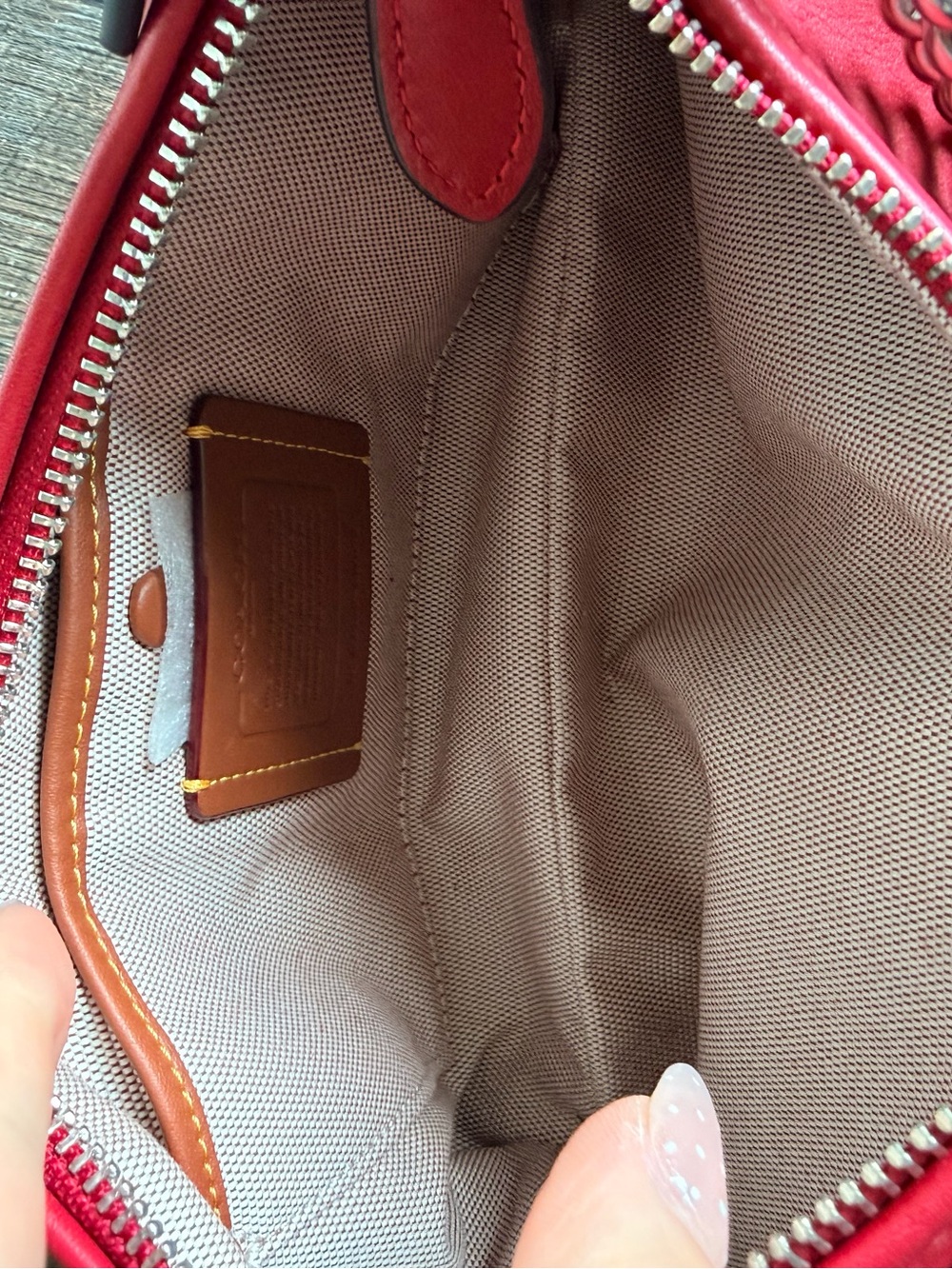 COACH Juliet  Red Leather Shoulder Bag with Silver Chain Accent - Picture 5 of 6